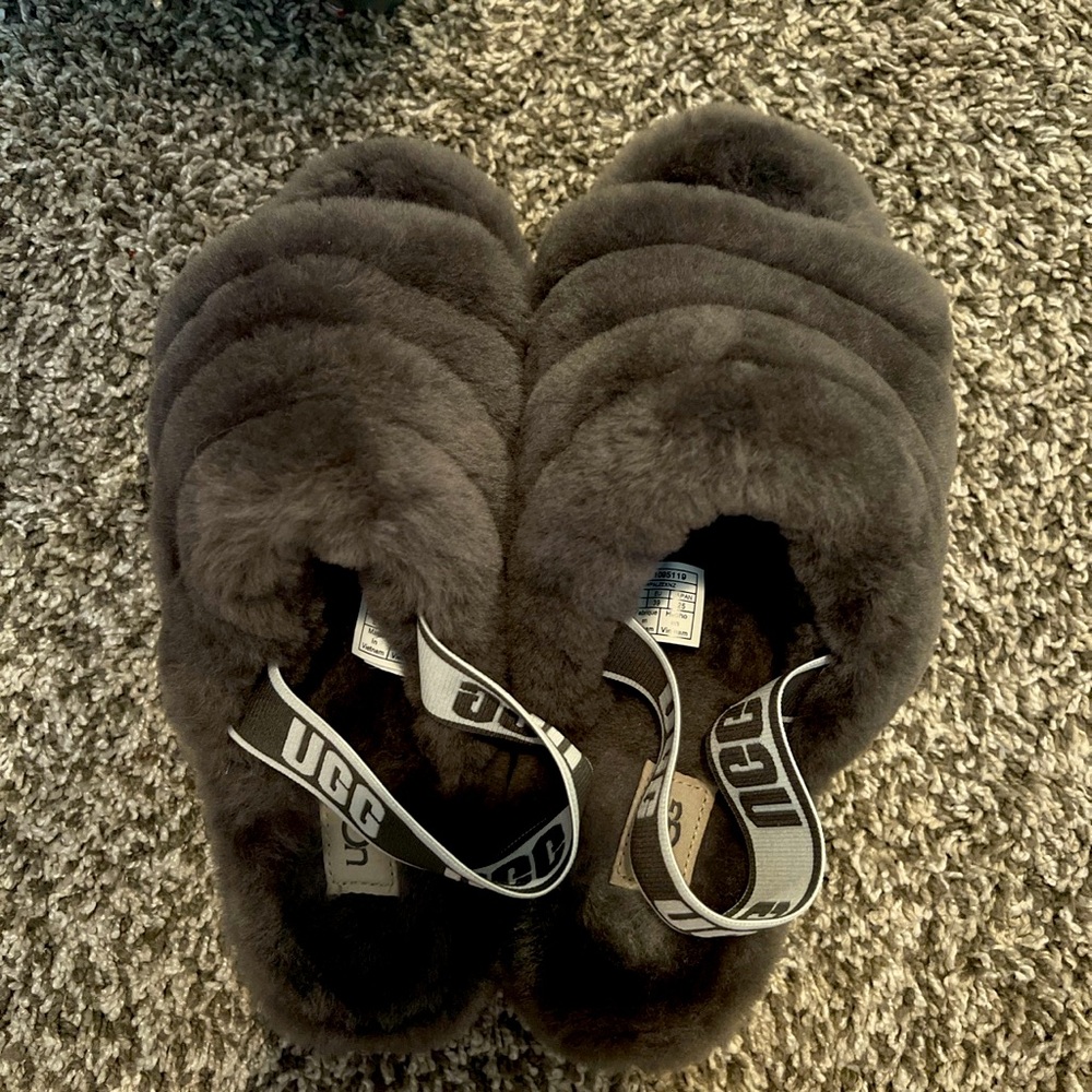 Grey UGG slippers
